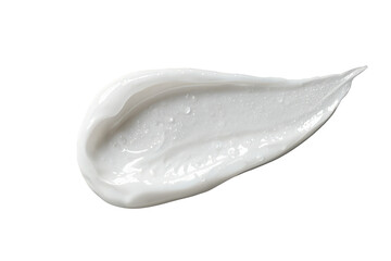Fototapeta premium White cosmetic cream smear showing rich skincare texture, moisturizing gel sample, healthy beauty product stroke