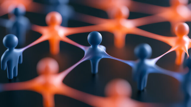 Abstract representation of networked connections illustrating teamwork and collaboration among diverse individuals.