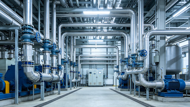Clean Industrial Piping Scene for Energy Marketing