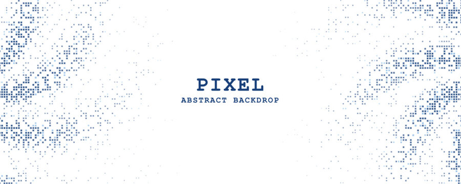 Pixelated abstract pattern with subtle blue speckles against a clean white background