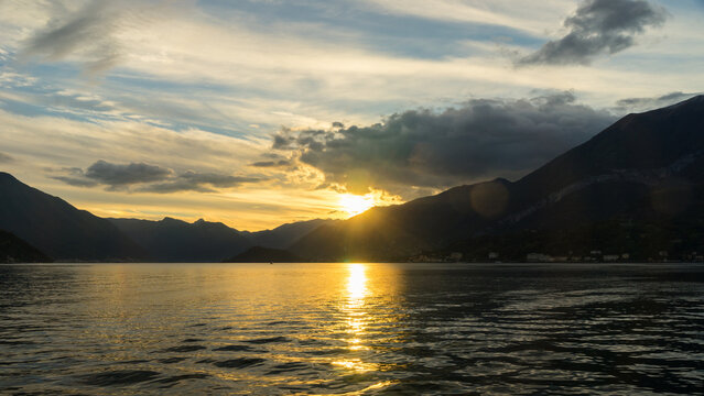 Bellagio Lake Como Sunset, Italy	