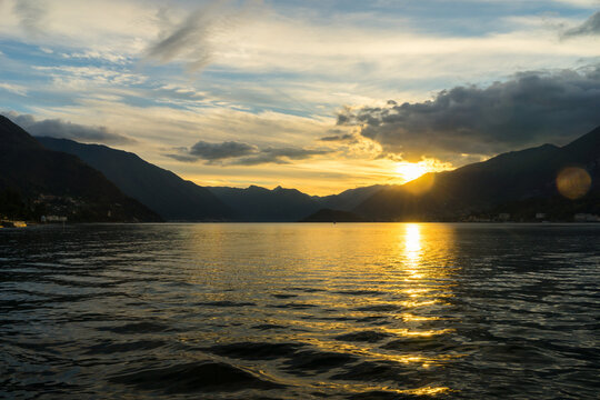 Bellagio Lake Como Sunset, Italy	