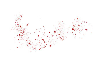 Naklejka premium Abstract red ink splatters with transparent background, dynamic paint splash, liquid droplets.