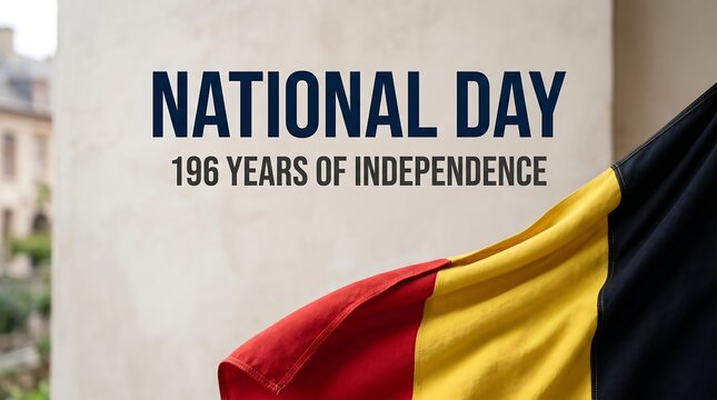 belgian flag on national day with 196 years independence