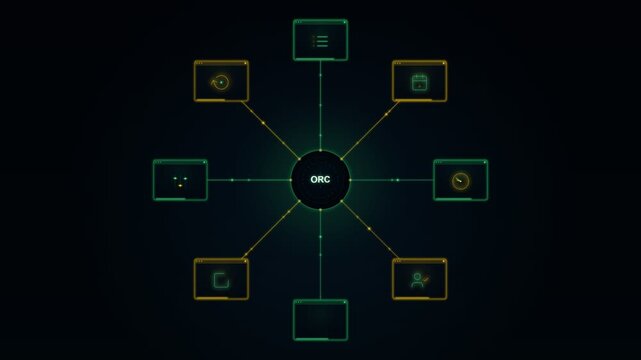 Futuristic Cloud Orchestration and Workflow Management HUD