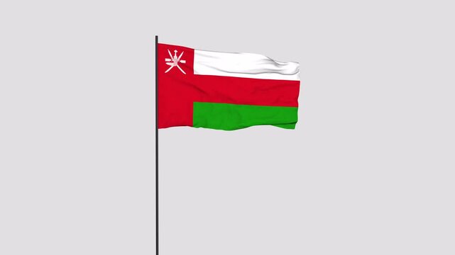 Oman Flag Animation 4K Transparent Background with Alpha Channel