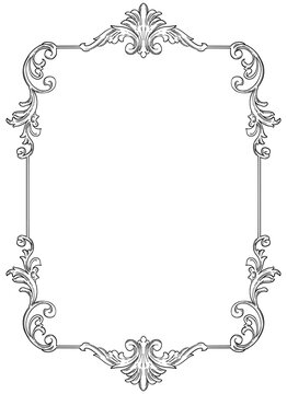 vintage border and frame on white background