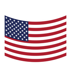 Curved American flag with stars and stripes isolated on transparent background for patriotic celebration, vector illustration © Putra