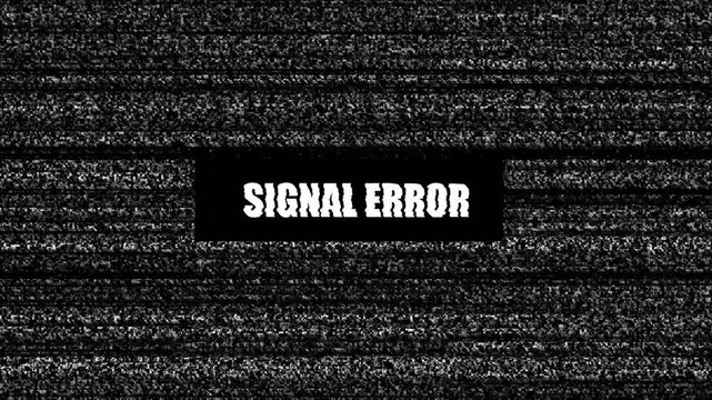 Signal Error text Digital tv noise glitch effect, noise static television, Analog Static Noise texture overlay. 4k video animation for No Signal or error