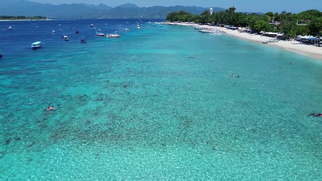 Aerial 4K Drone Footage Gili Trawangan Island Lombok Indonesia Tropical Paradise