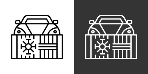 Obraz premium Cabin Car Black And White Icon Set Collection Pack Vector Illustration