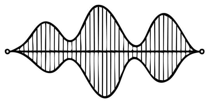 Abstract waveform illustration representing signal modulation with vertical lines and smooth curves