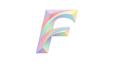 Fototapeta premium A colorful 3D illustration of a stylized letter F with rainbow hues