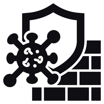 Viral Defense Glyph Icon