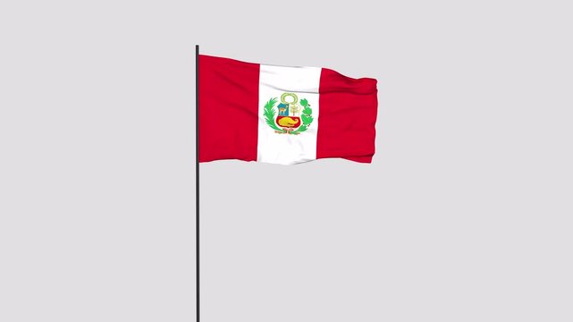 Peru Flag Animation 4K Transparent Background with Alpha Channel