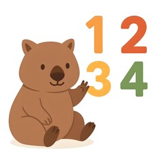 Obraz premium Cute 3D wombat character counting and calculating, corporate accounting financial audit and tax planning concept, isolated on white background.