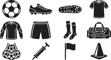 Soccer Uniform and Football Equipment Icons Set © MohammadArafin