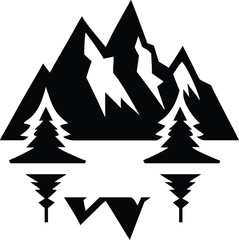Obraz premium Moraine Lake icon, Canadian mountain landscape and nature travel vector illustration.