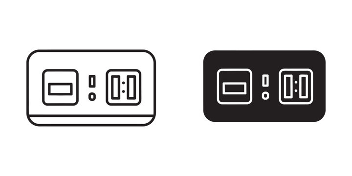 Digital scoreboard icon set showing zero to zero tie game score for sports competition and tournament graphics