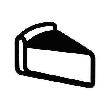 Simple slice of cheesecake or pie icon for bakery menu design and dessert shop branding and digital marketing