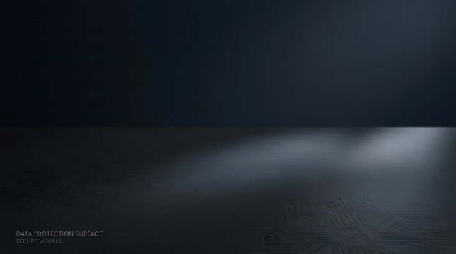 Abstract dark background featuring subtle circuit patterns and lock icons for cybersecurity concepts including data protection surface text with secure visuals for professional design.