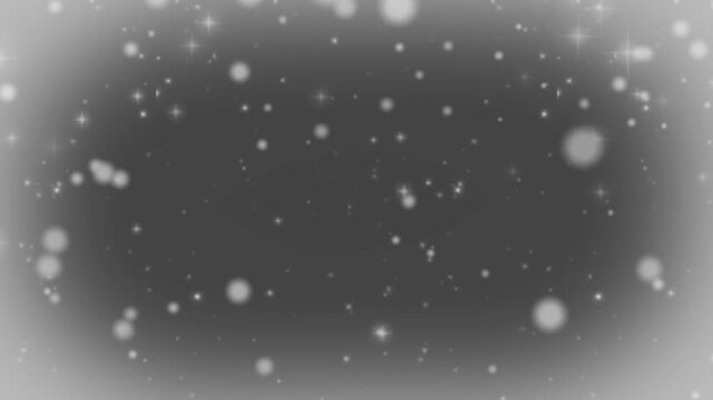 Glowing white stars and sparkles on a dark gray gradient background with a vignette effect for a magical or celebratory feel