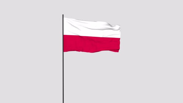 Poland Flag Animation 4K Transparent Background with Alpha Channel