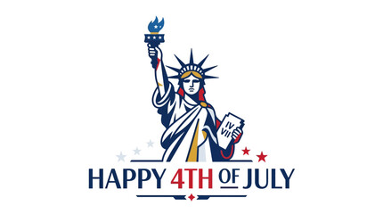 Happy 4th of july celebration with statue of liberty icon © Royal Studio