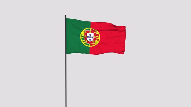 Portugal Flag Animation 4K Transparent Background with Alpha Channel
