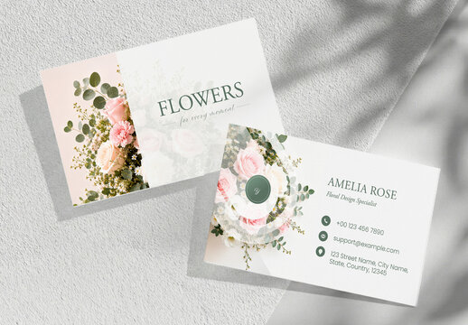 Elegant Floral Branding Business Card Template