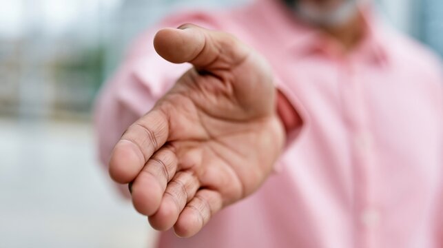 Welcoming Gesture: A Handshake from a Unique Perspective