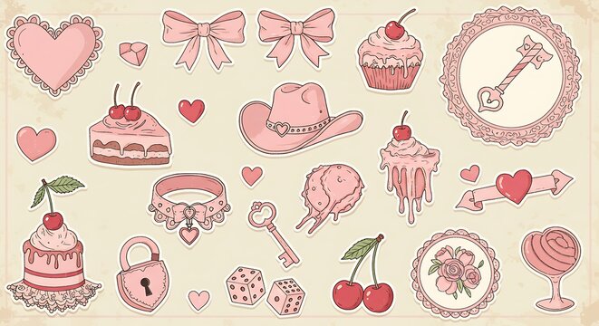 Pink Sweetheart Collection: Vintage Clipart & Design Elements