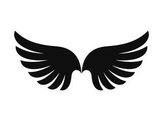 Obraz premium Stylish black wing tattoo design with detailed feather patterns and a sleek, modern aesthetic for body art enthusiasts