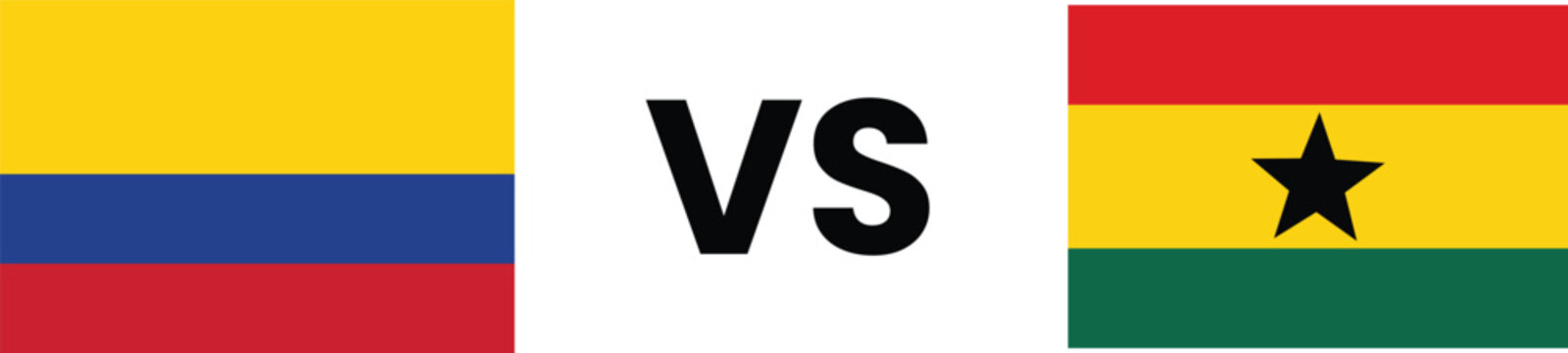 Colombia vs ghana flag comparison