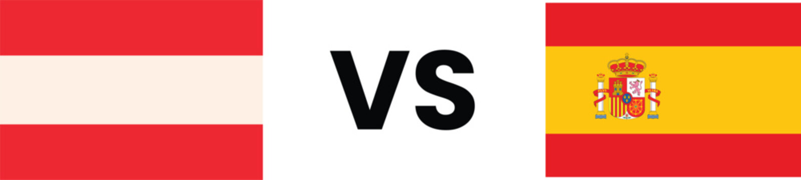 Austria vs spain flag comparison