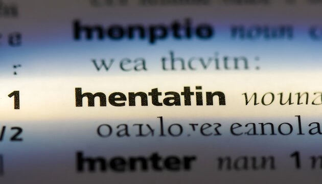 Dictionary page showing the word mentatin.