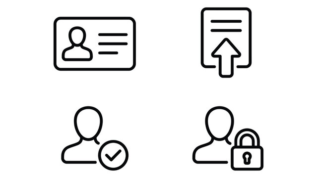 User Authentication and Privacy Icon Set Vector for Secure Login and Identity Verification