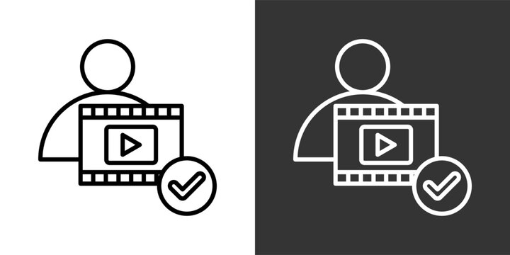 Casting Director White And Black Icon Set Collection Pack Vector Illustration