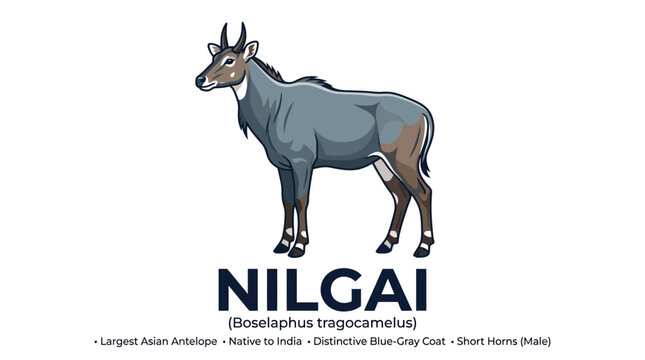 Nilgai Antelope Vector Illustration