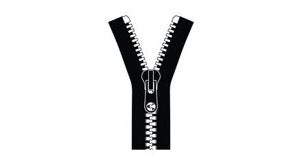Black zipper silhouette on a white background silhouette © njhasan