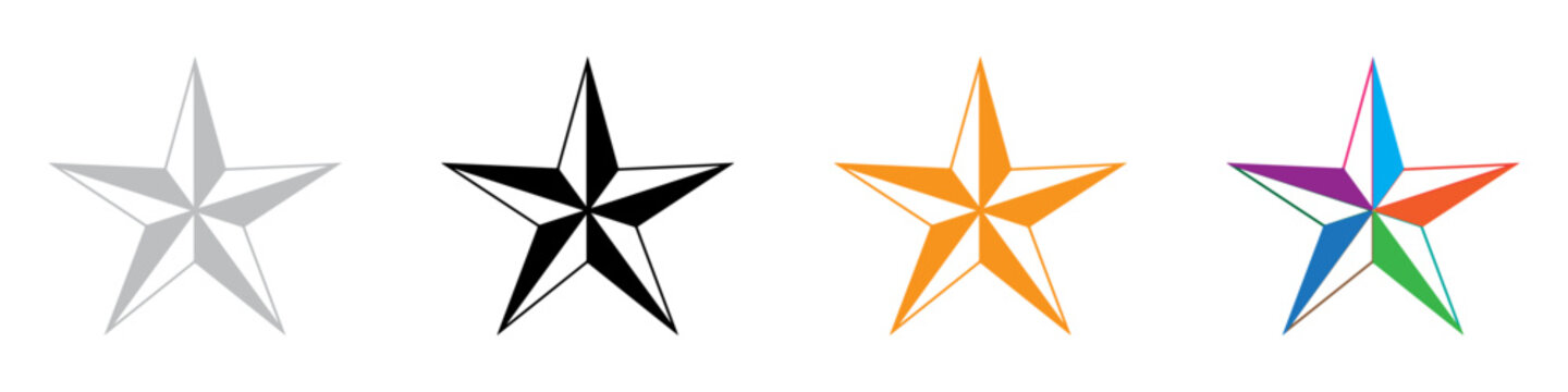 Lone star icon, logo, symbol, clipart vector illustration. PNG. Editable stroke. Star Icon vector on white background.