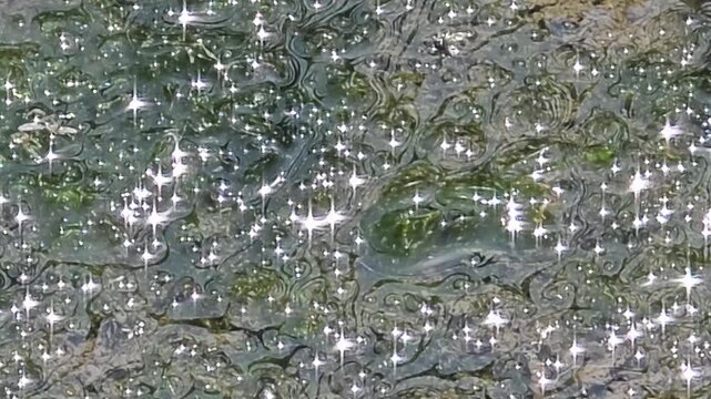 
Abstract Ancient Carving-Like Water Ripples with Intense Midday Sun Sparkles Texture .4k


