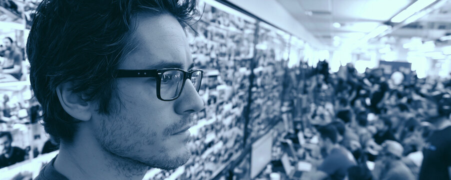 A documentary-style image capturing the impact of venture capital - a series of photos within a photo, showing a startup's journey from idea to either success or failure, with a venture capitalist
