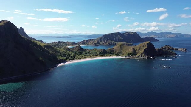 Aerial 4K Drone Footage Padar Island Komodo National Park Indonesia Volcanic Scenic