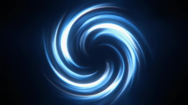Glowing blue light expanding circular rings in a cosmic vortex