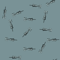 Fototapeta premium pattern Corkscrew illustration forming a traditional wine bottle shape with dot texture, representing kitchen tools, bar accessories, and the concept of opening drinks in a classic style