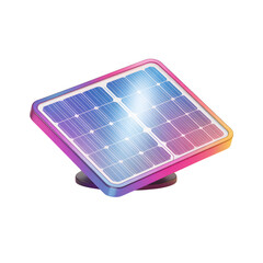 Fototapeta premium Rainbow Solar Panel with Bright Light on White Background