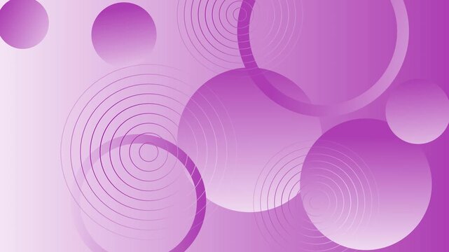 Abstract background with overlapping gradient spheres and concentric circular lines animation
