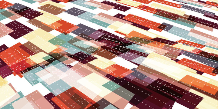 Abstract Geometric Pattern with Overlapping Colorful Rectangles