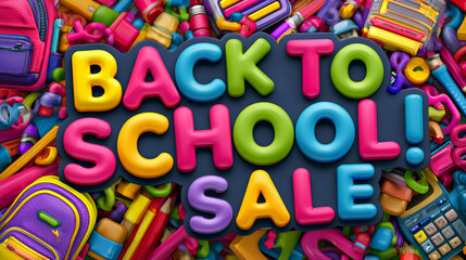 Fototapeta premium Back To School Discount Promotional Banner